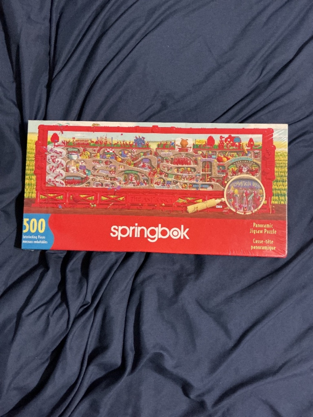 New Sealed Vintage SPRINGBOK The Ant Ranch 500 piece Panoramic Jigsaw puzzle